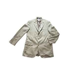 Brooks Brothers Jacket Mens 42 Tan Beige Plaid Blazer Sport Coat Union USA‎ Made
